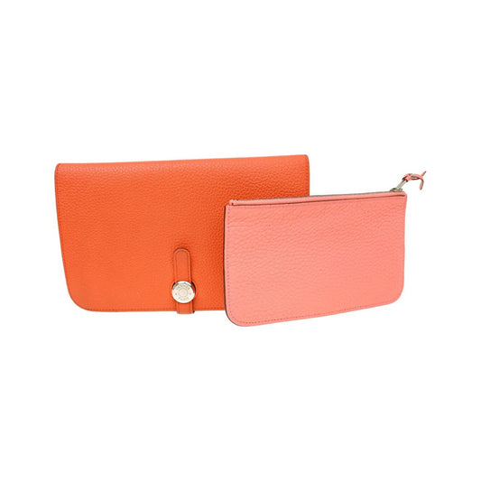 Hermes Dogon Duo Combined Leather, Orange, Leather, Wallet