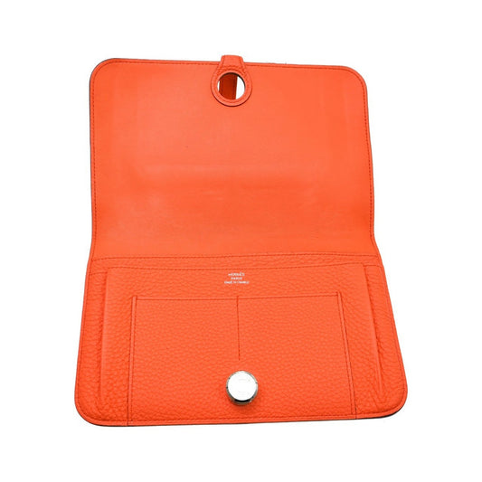 Hermes Dogon Duo Combined Leather, Orange, Leather, Wallet