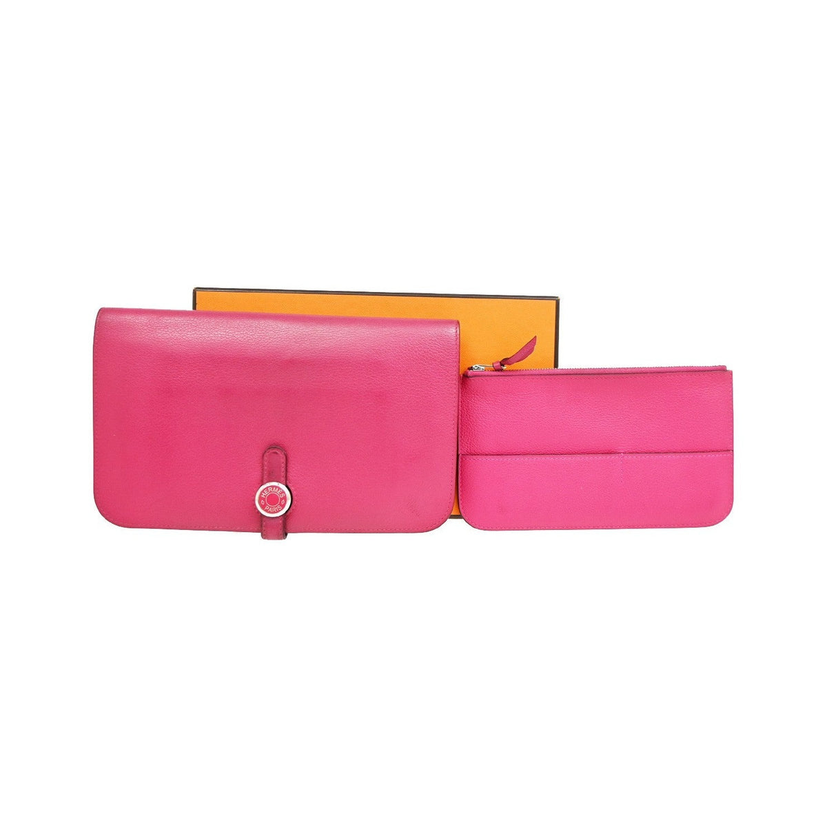 Hermes Dogon Duo Combined Leather, Pink, Leather, Wallet