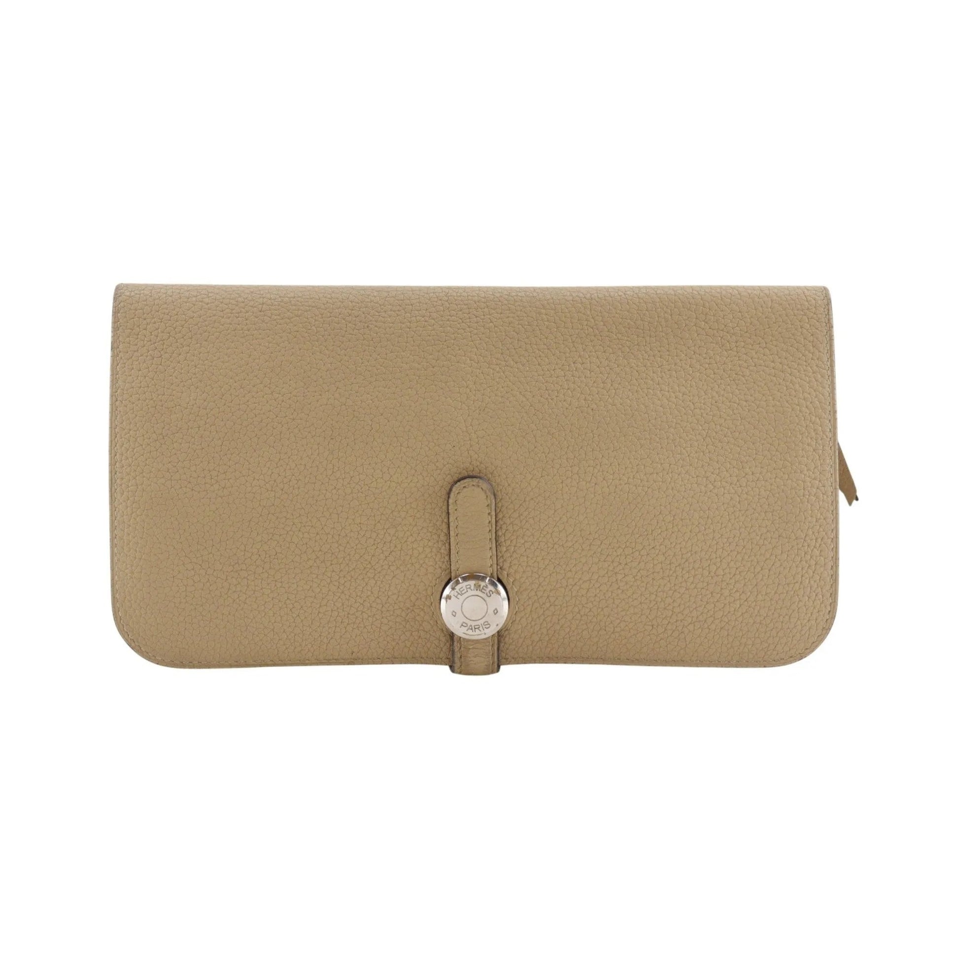 Hermes Dogon Recto Verso Leather, Beige, Leather, Wallet