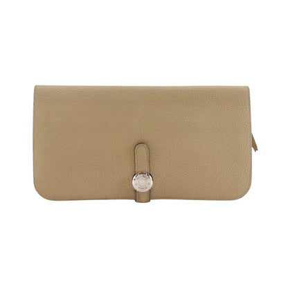 Hermes Dogon Recto Verso Leather, Beige, Leather, Wallet