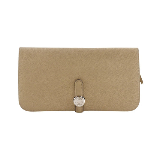 Hermes Dogon Recto Verso Leather, Beige, Leather, Wallet