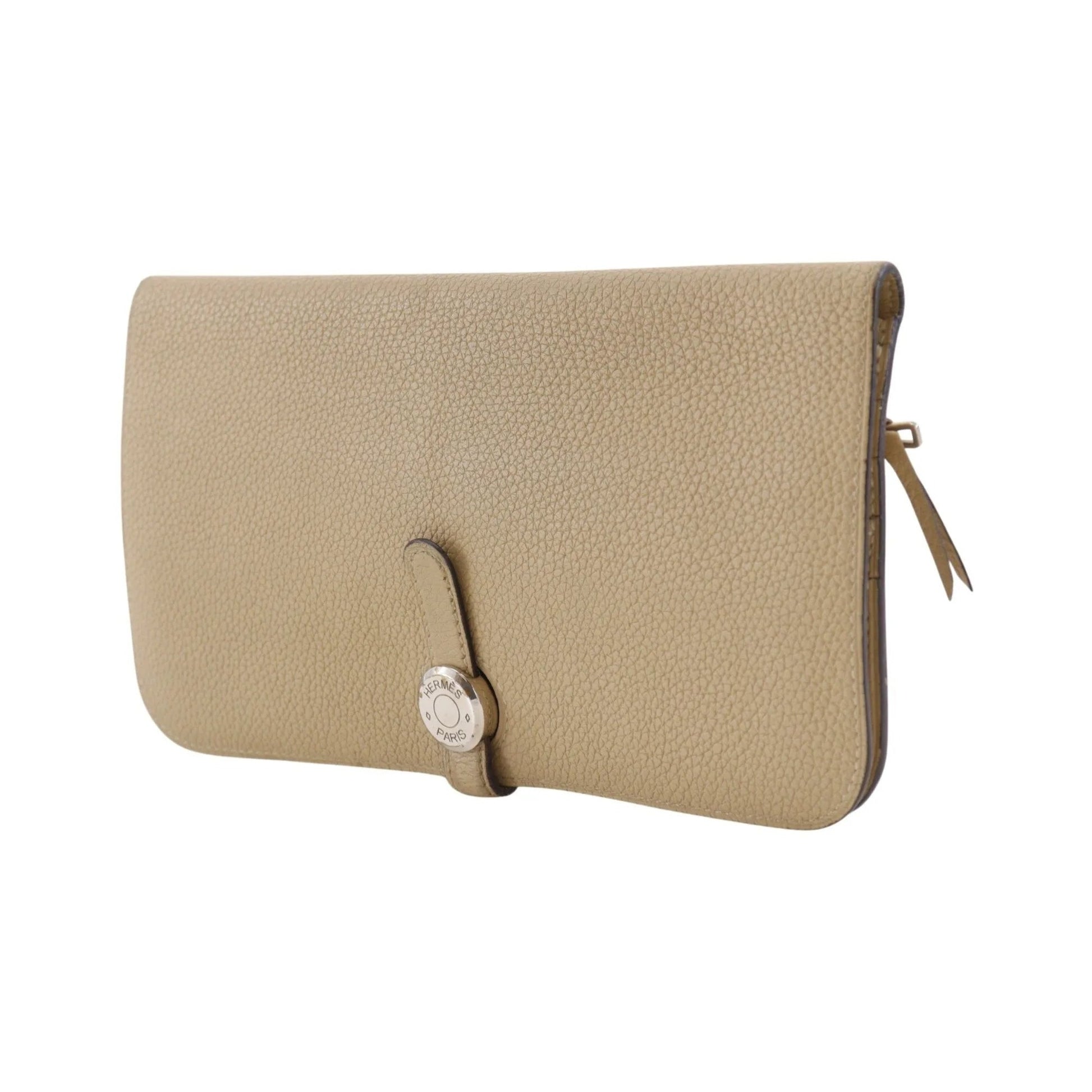 Hermes Dogon Recto Verso Leather, Beige, Leather, Wallet
