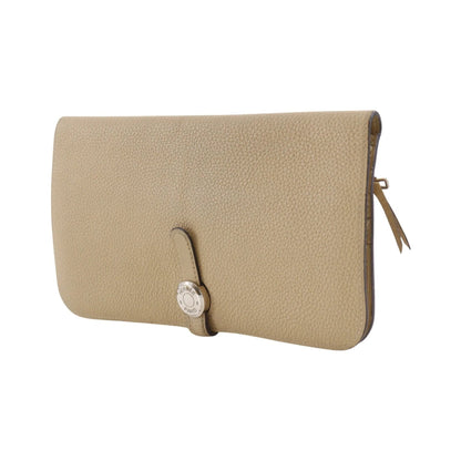 Hermes Dogon Recto Verso Leather, Beige, Leather, Wallet