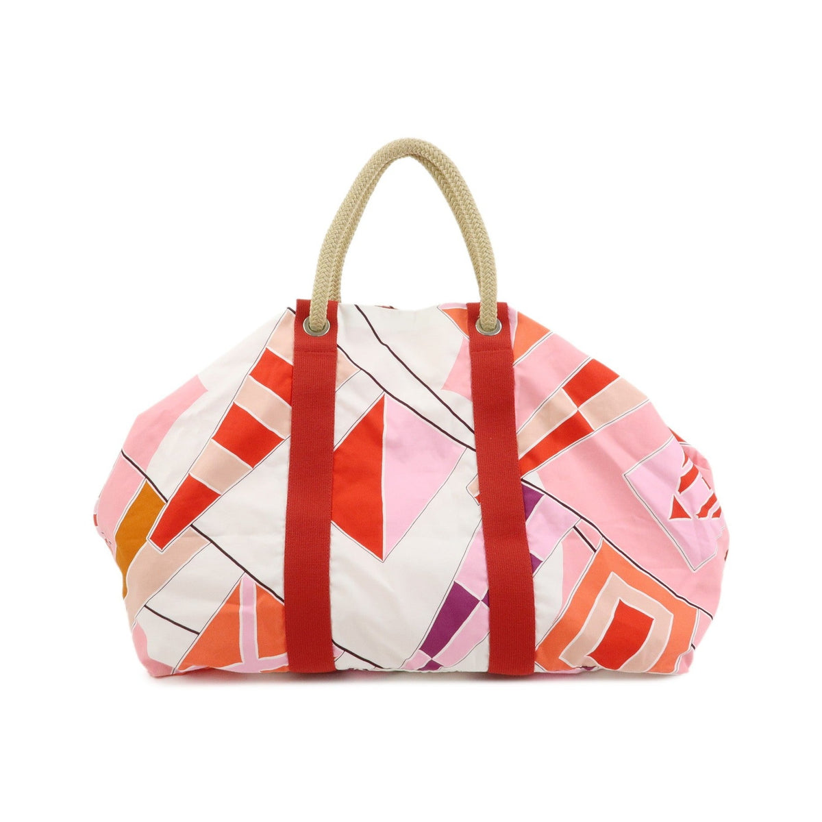 Hermes Drapeaux Au Vent Printed Canvas, Multicolour, Canvas, Handbag