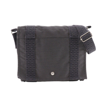 Hermes Fourre Tout Besace Messenger Toile, Gray, Canvas, Handbag