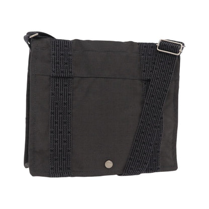 Hermes Fourre Tout Besace Messenger Toile, Gray, Canvas, Handbag