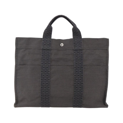 Hermes Fourre-tout Herline Canvas, Gray, Canvas, Tote Bag