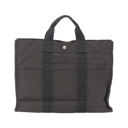 Hermes Fourre-tout Herline Canvas, Gray, Canvas, Tote Bag