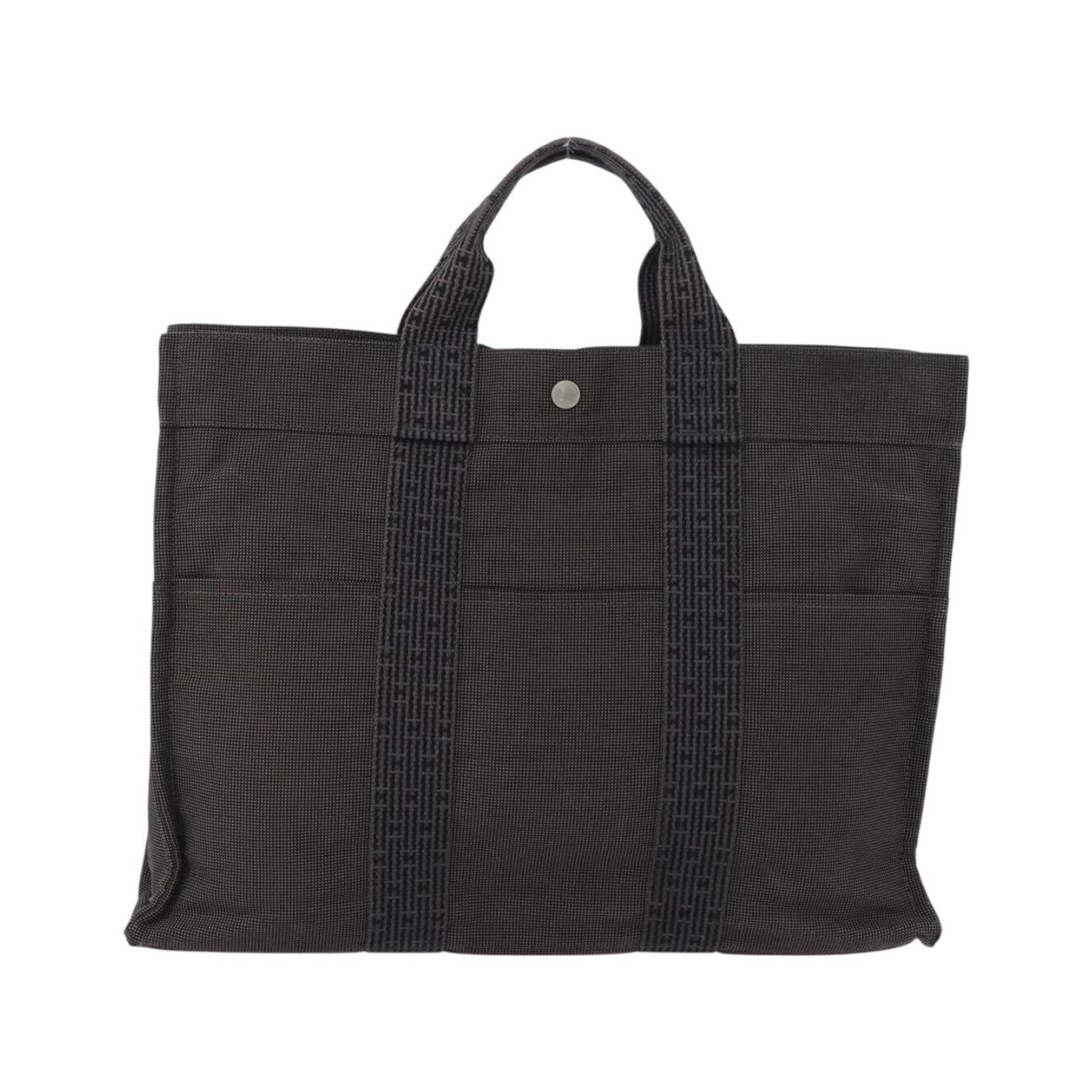 Hermes Fourre-tout Herline Canvas, Gray, Canvas, Tote Bag