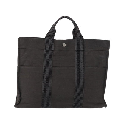 Hermes Fourre-tout Herline Canvas, Gray, Canvas, Tote Bag