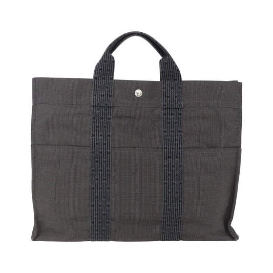 Hermes Fourre-tout Herline Canvas, Gray, Canvas, Tote Bag