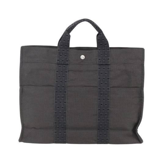 Hermes Fourre-tout Herline Canvas, Gray, Canvas, Tote Bag
