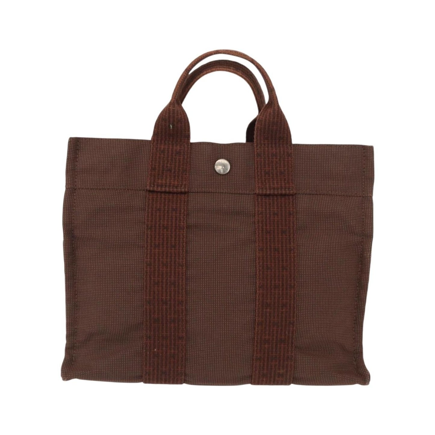 Hermes Fourre-tout Herline Canvas, Brown, Canvas, Tote Bag