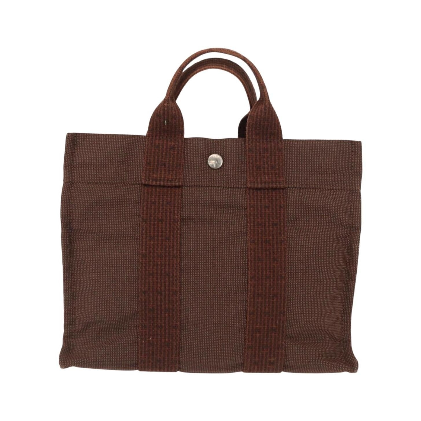 Hermes Fourre-tout Herline Canvas, Brown, Canvas, Tote Bag