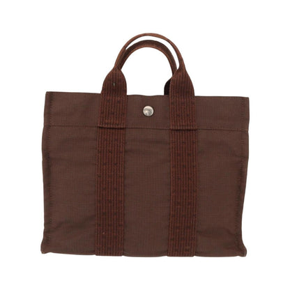 Hermes Fourre-tout Herline Canvas, Brown, Canvas, Tote Bag