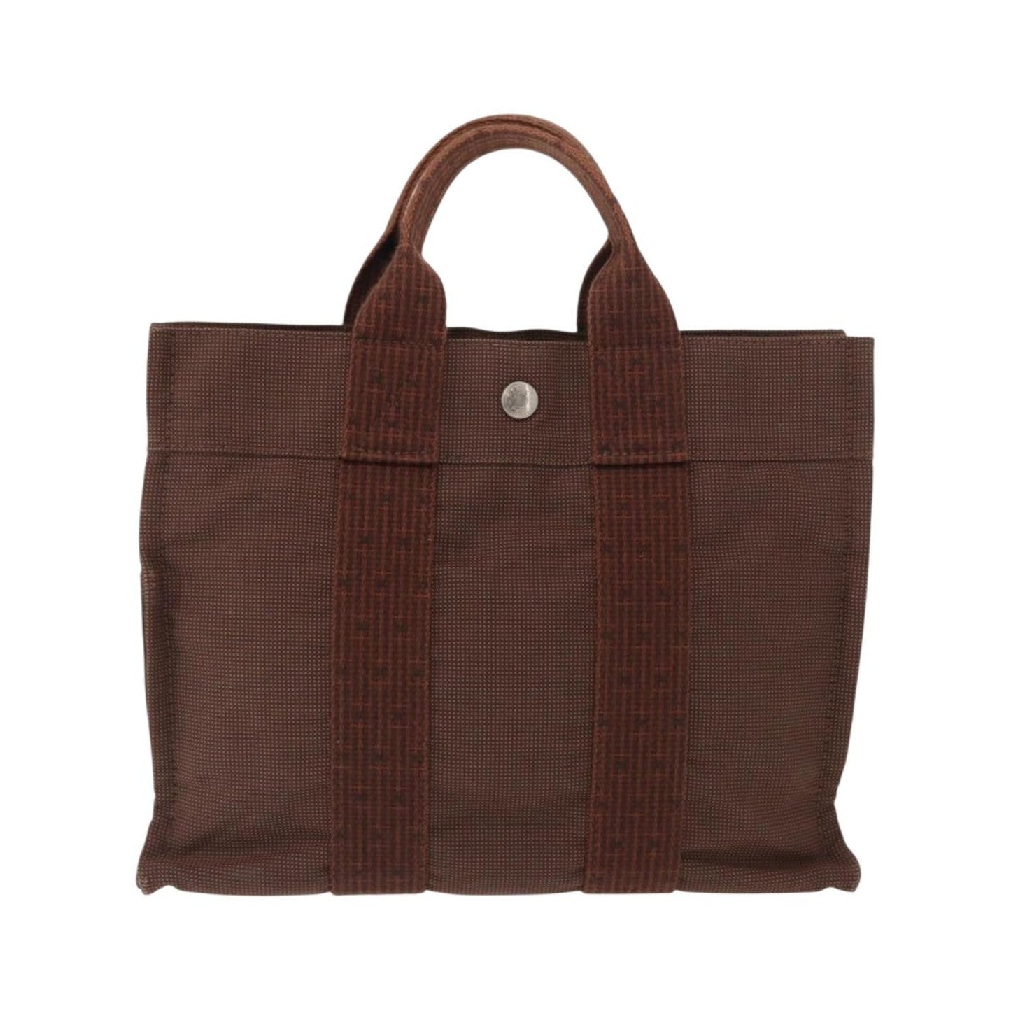 Hermes Fourre-tout Herline Canvas, Brown, Canvas, Tote Bag