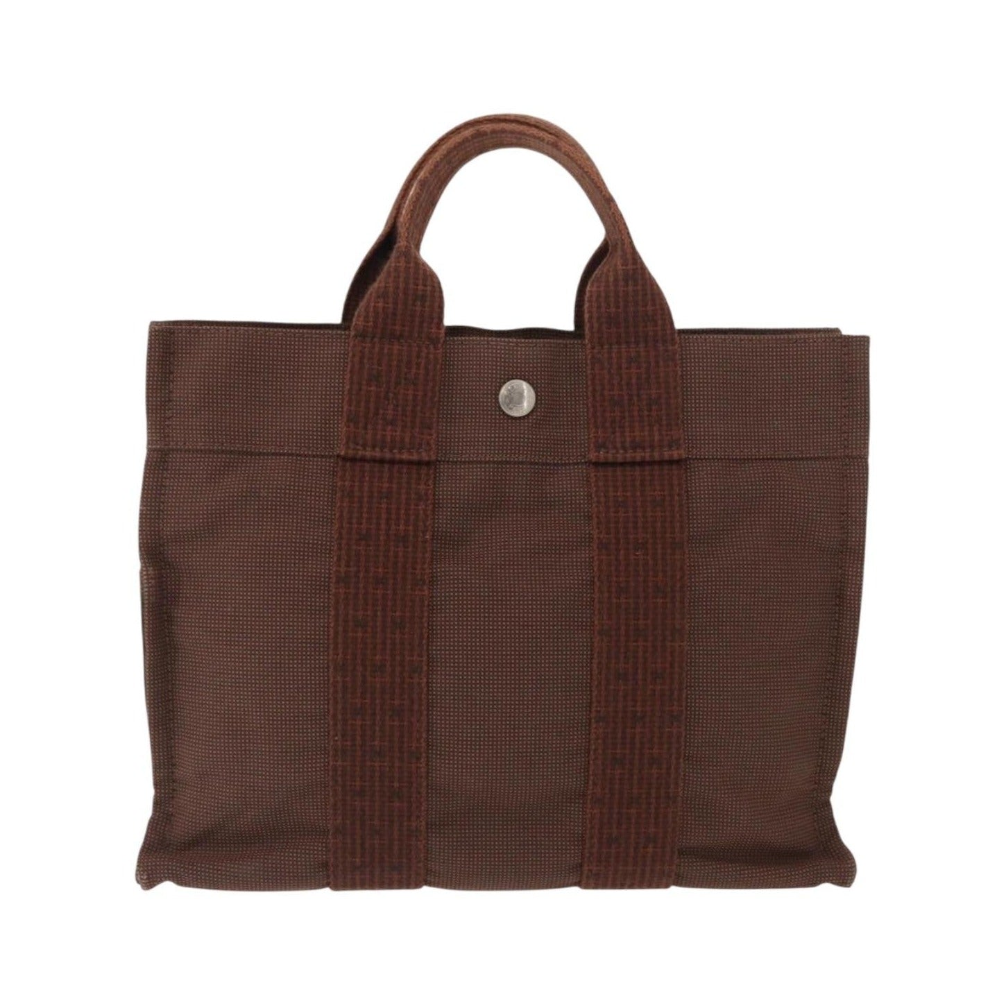 Hermes Fourre-tout Herline Canvas, Brown, Canvas, Tote Bag