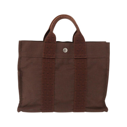 Hermes Fourre-tout Herline Canvas, Brown, Canvas, Tote Bag