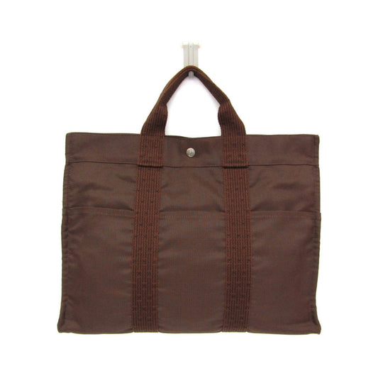 Hermes Fourre-tout Herline Canvas, Brown, Canvas, Tote Bag
