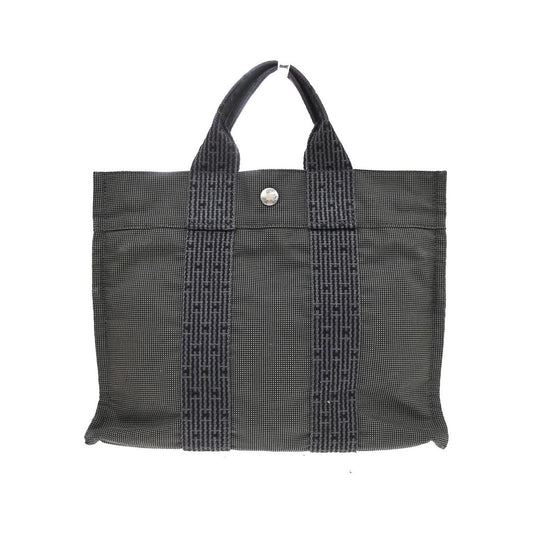 Hermes Fourre-tout Herline Canvas, Gray, Canvas, Tote Bag