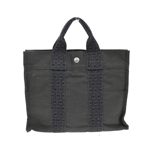Hermes Fourre-tout Herline Canvas, Gray, Canvas, Tote Bag