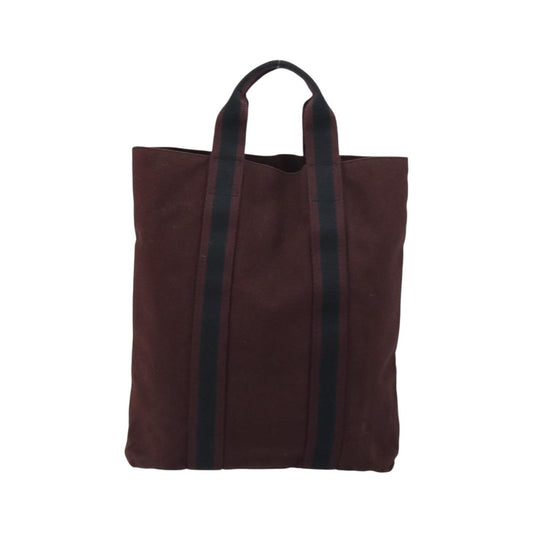 Hermes Fourre-tout Herline Fourre-tout Herline, Burgundy, Canvas, Tote Bag