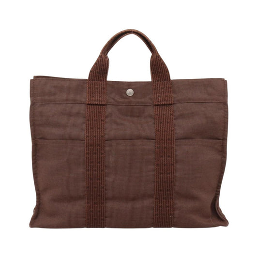 Hermes Fourre-tout Herline Fourre-tout Herline, Brown, Canvas, Tote Bag