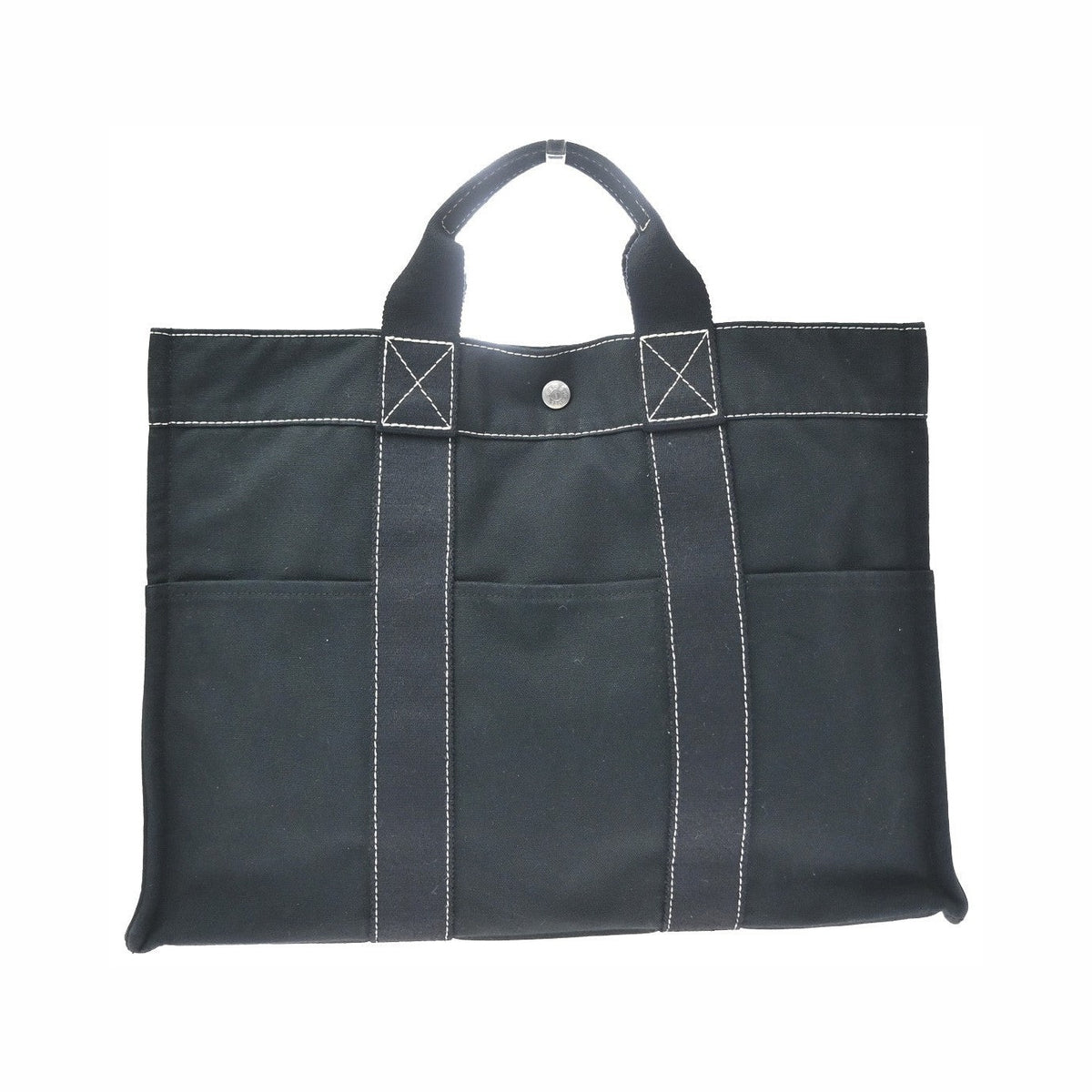 Hermes Fourre Tout Toile, Black, Cotton, Tote Bag