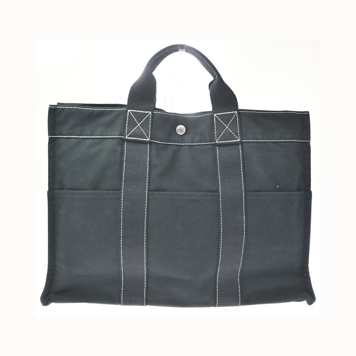Hermes Fourre Tout Toile, Black, Cotton, Tote Bag