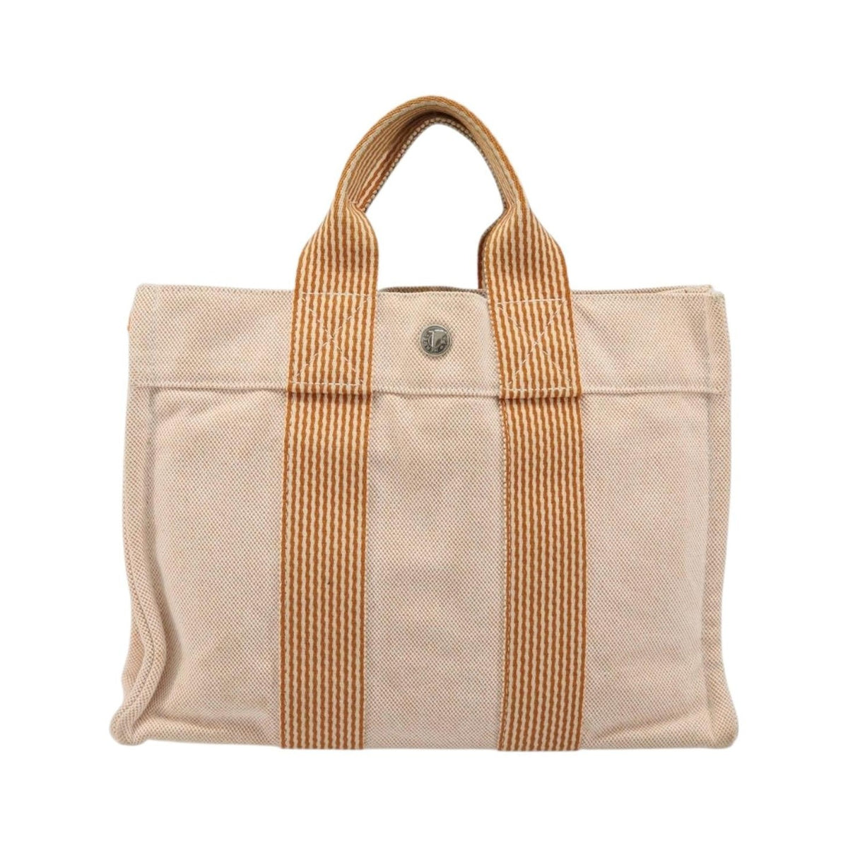 Hermes Fourre Tout Toile, Orange, Canvas, Tote Bag