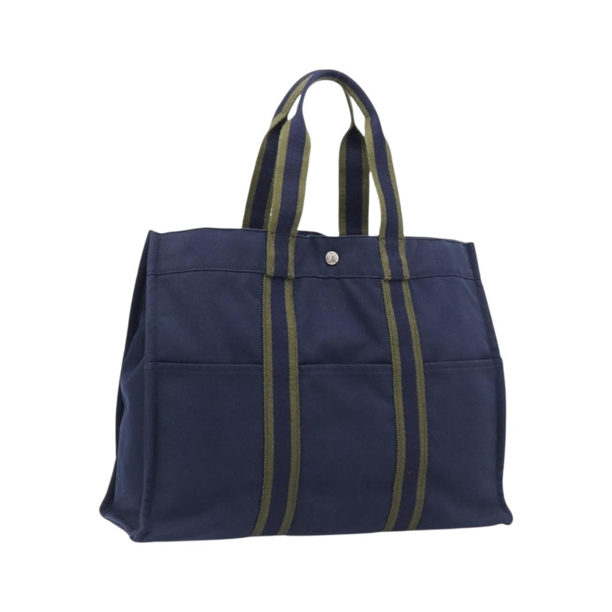 Hermes Fourre Tout Toile, Navy, Canvas, Tote Bag