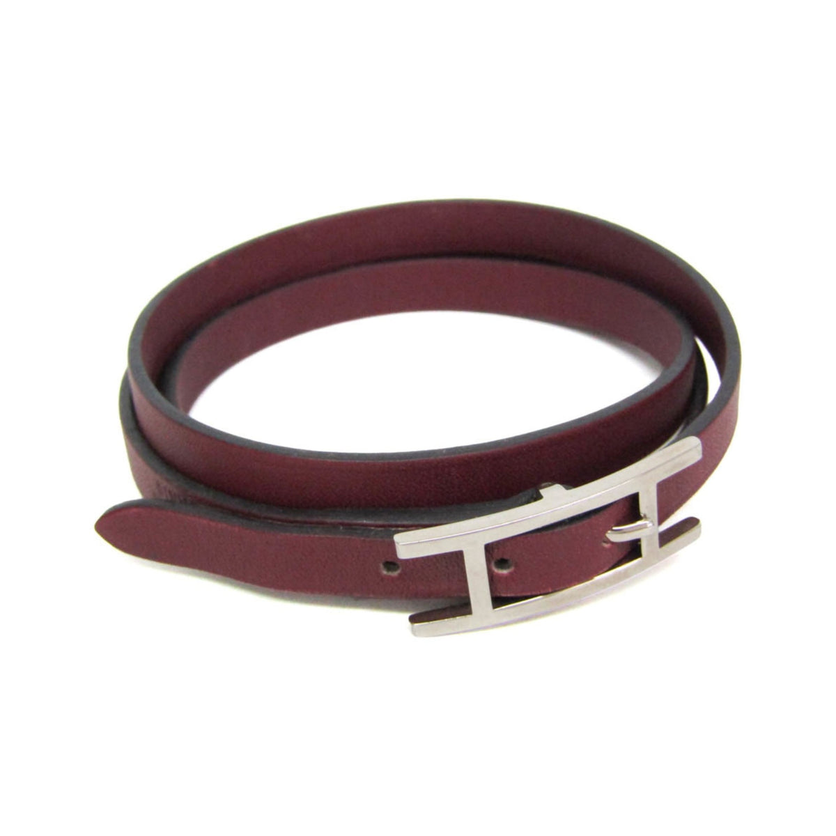 Hermes Hapi 3 Leather, Burgundy, Leather, Bracelet