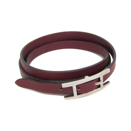 Hermes Hapi 3 Leather, Burgundy, Leather, Bracelet