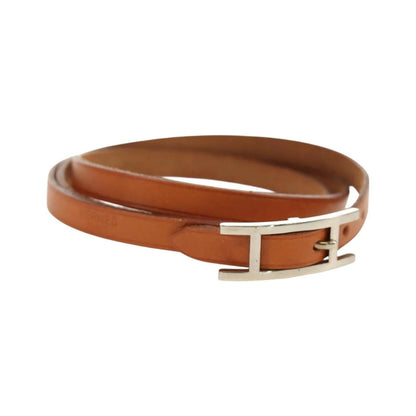 Hermes Hapi 3 Leather with Metal, Brown, Leather, Bracelet