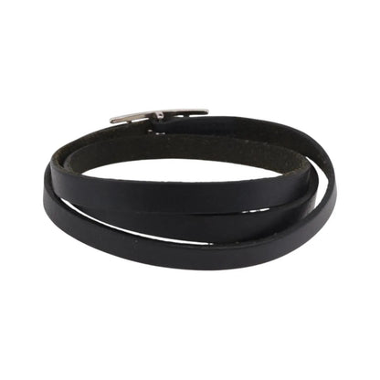 Hermes Hapi 3 Leather with Metal, Black, Leather, Bracelet