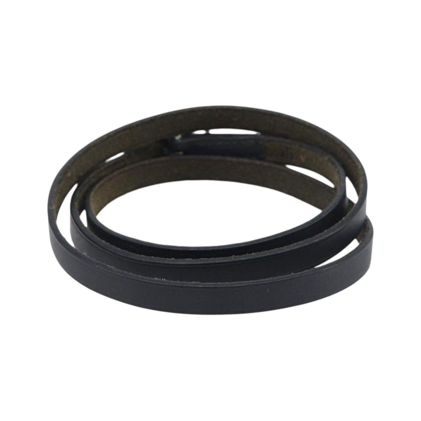 Hermes Hapi 3 Leather with Metal, Black, Leather, Bracelet