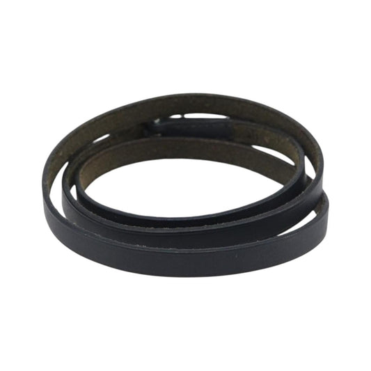 Hermes Hapi 3 Leather with Metal, Black, Leather, Bracelet