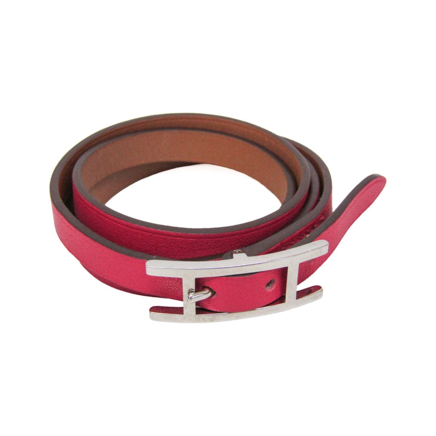 Hermes Hapi 3 Leather with Metal, Pink, Leather, Bracelet
