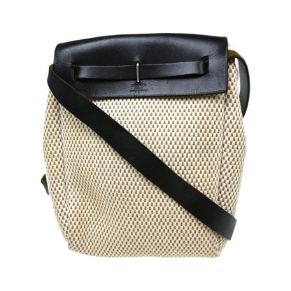 Hermes Herbag Toile and Leather, Beige, Canvas, Handbag
