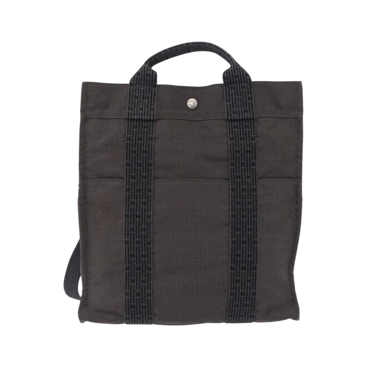 Hermes Herline Canvas, Gray, Canvas, Backpack
