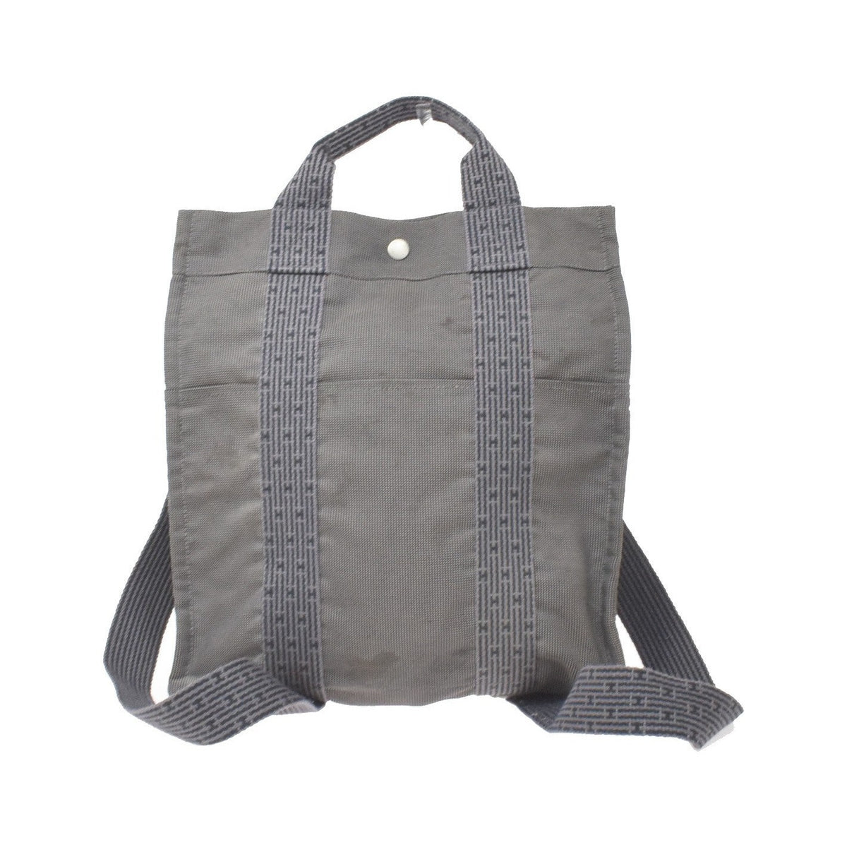 Hermes Herline Canvas, Gray, Canvas, Backpack