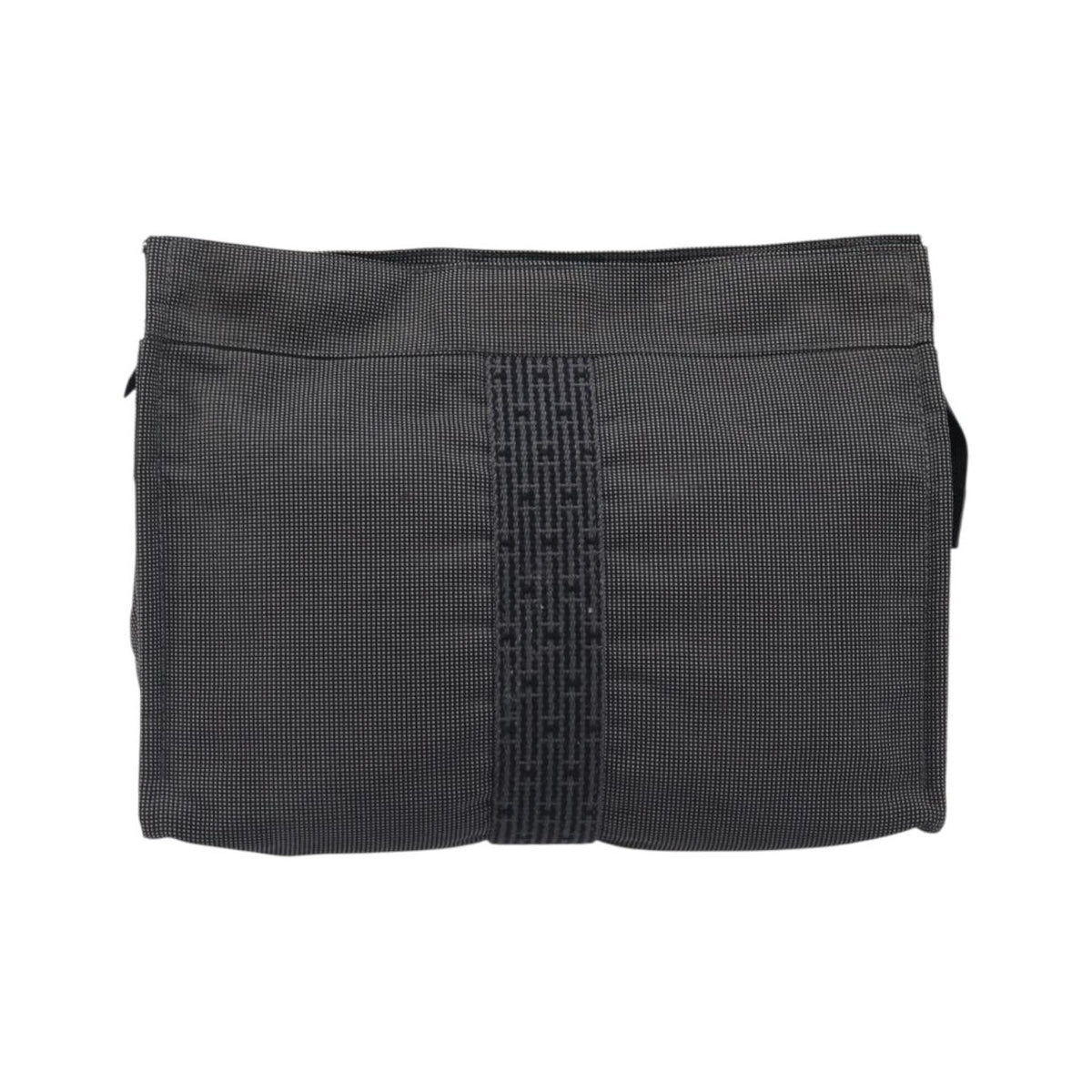 Hermes Herline Cosmetic Canvas, Gray, Canvas, Toiletry Case