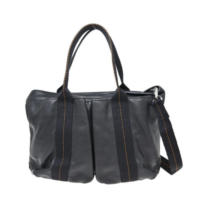 Hermes Horizontal Caravan Leather, Black, Leather, Tote Bag