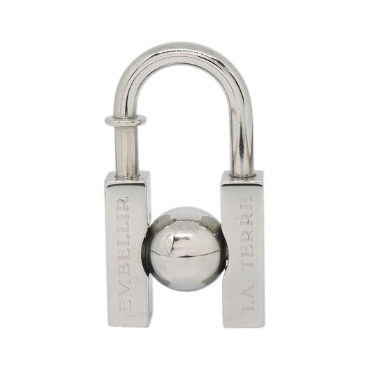 Hermes LHomme Peut Embellir La Terre Cadena Lock Charm Metal, Silver, Silver Plated, Charm