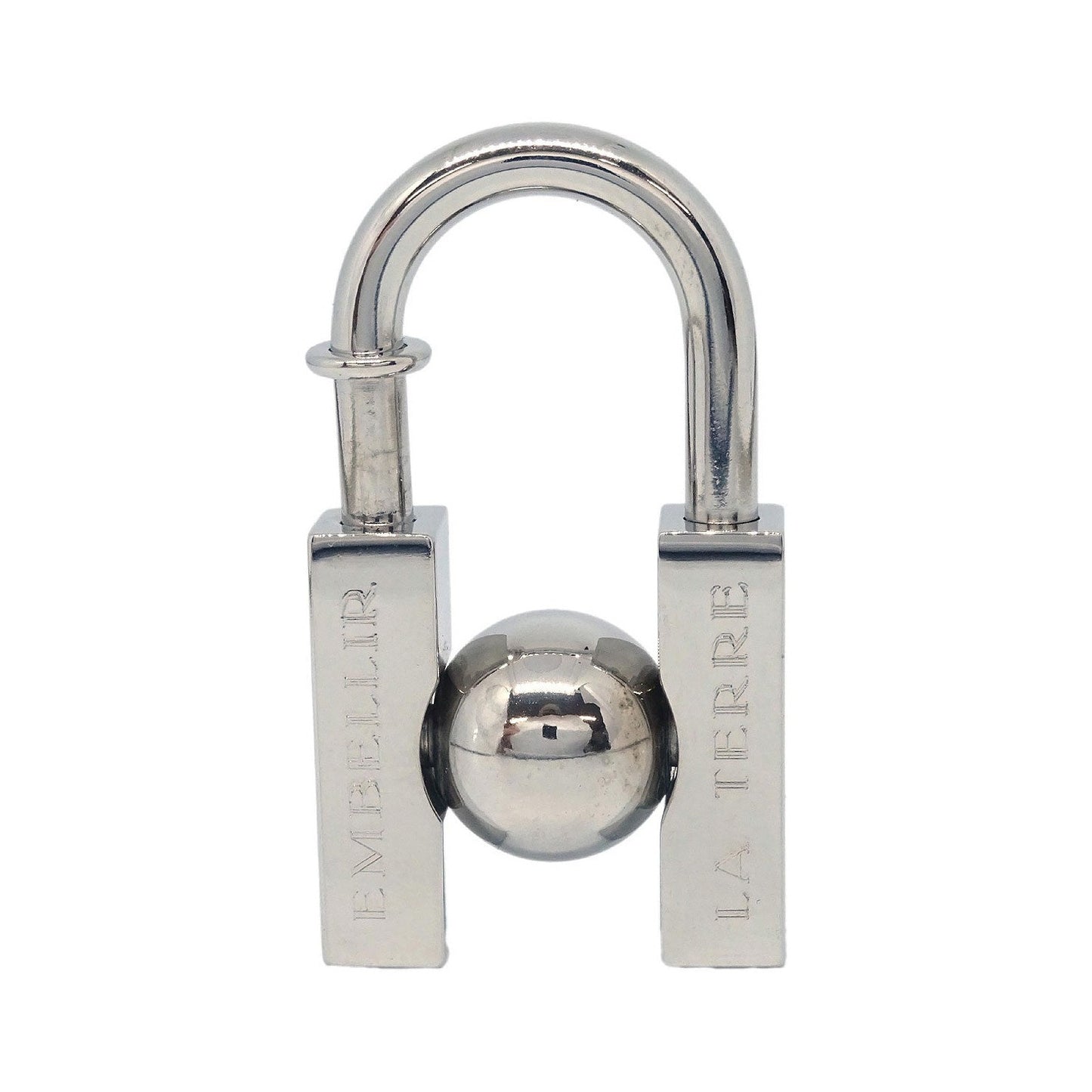 Hermes LHomme Peut Embellir La Terre Cadena Lock Charm Metal, Silver, Silver Plated, Charm