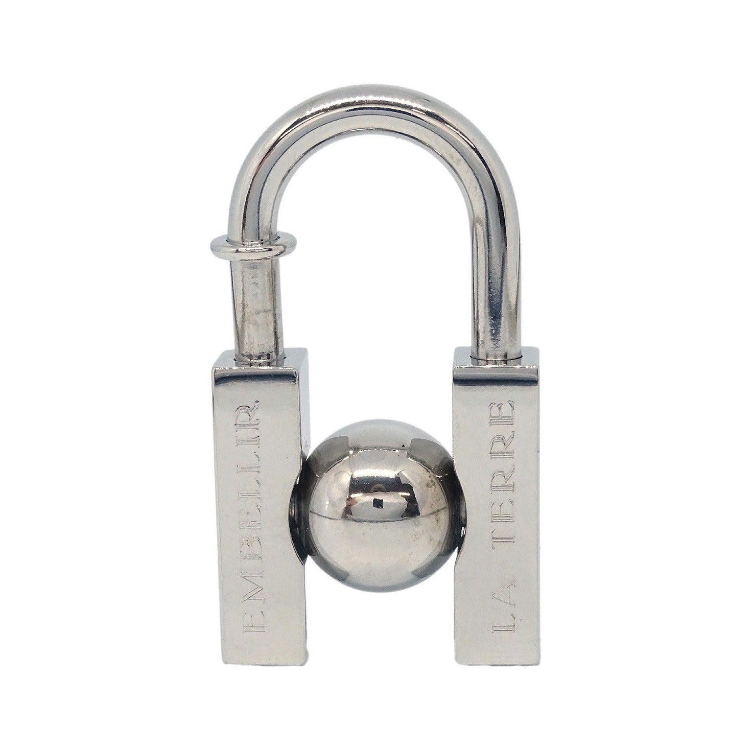 Hermes LHomme Peut Embellir La Terre Cadena Lock Charm Metal, Silver, Silver Plated, Charm
