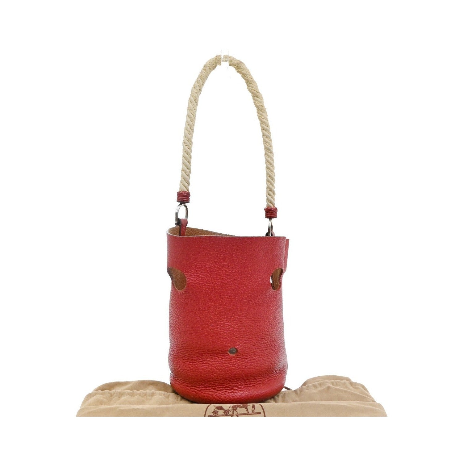 Hermes Mangeoire Taurillon Clemence Leather, Red, Leather, Shoulder Bag