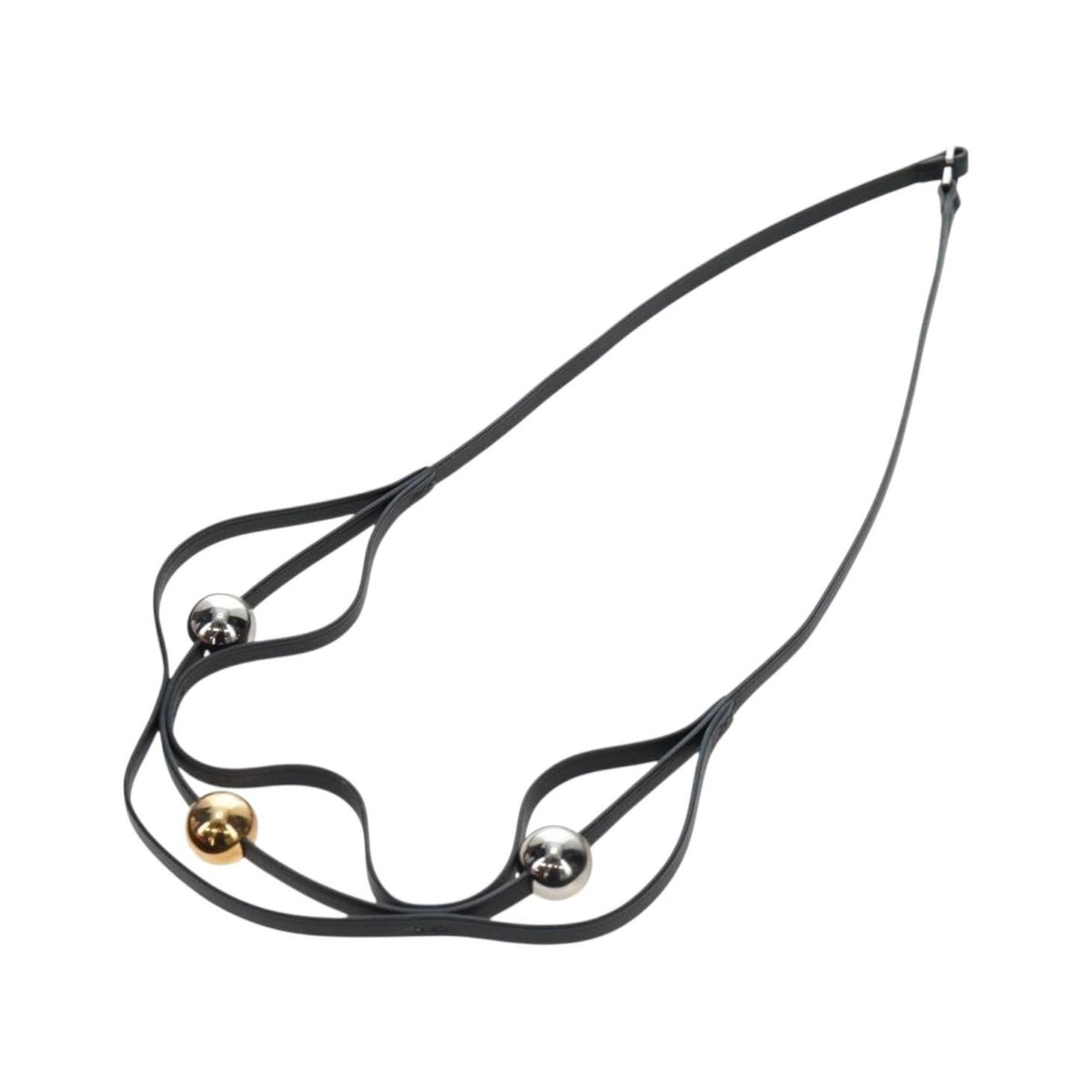 Hermes Météore Leather, Black, Leather, Necklace