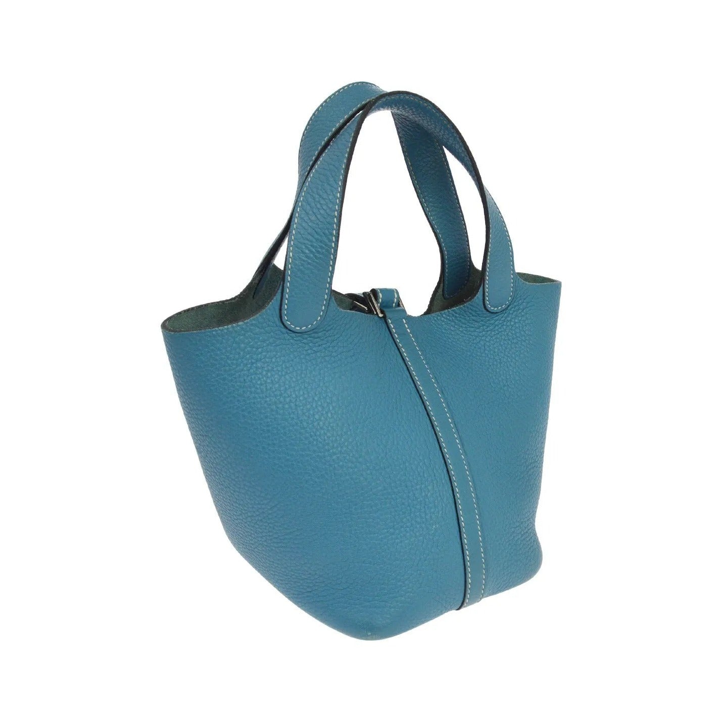Hermes Picotin Clemence, Blue, Leather, Handbag